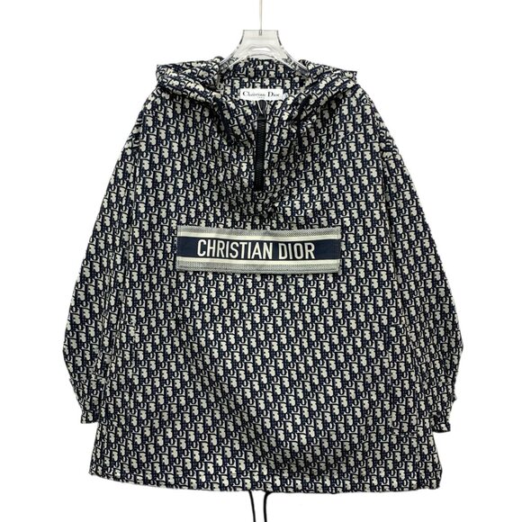 Dior Color-block jacquard logo pattern hooded half-zip long-sleeve jacket - Picture 1 of 9